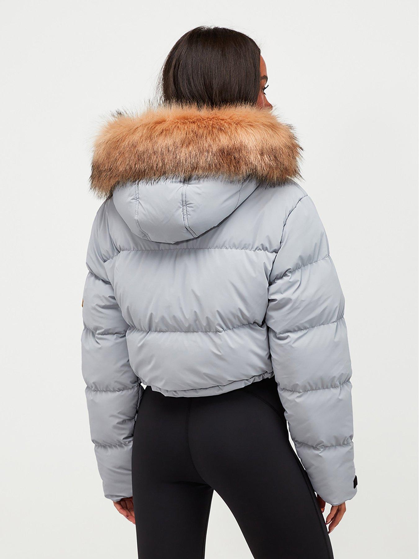 Zavetti Canada Zavetti Belluci Crop Padded Jacket Sky Blue very.co.uk