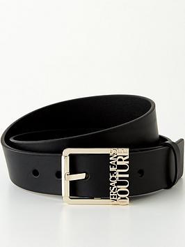 versace jeans couture men's logo keeper belt - black