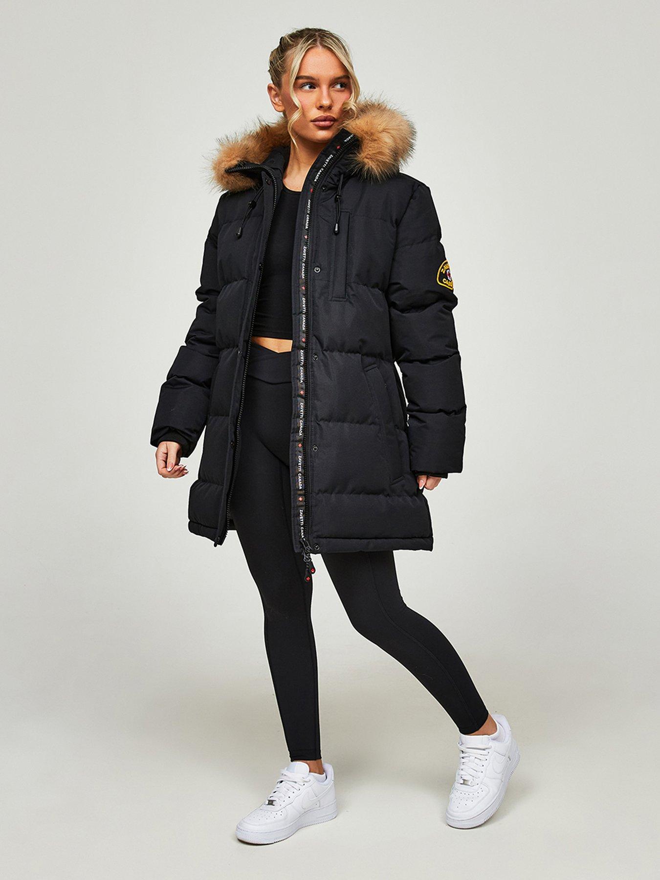 Image 3 of 6 of Zavetti Canada Goshawa Padded&nbsp;Parka Jacket - Black
