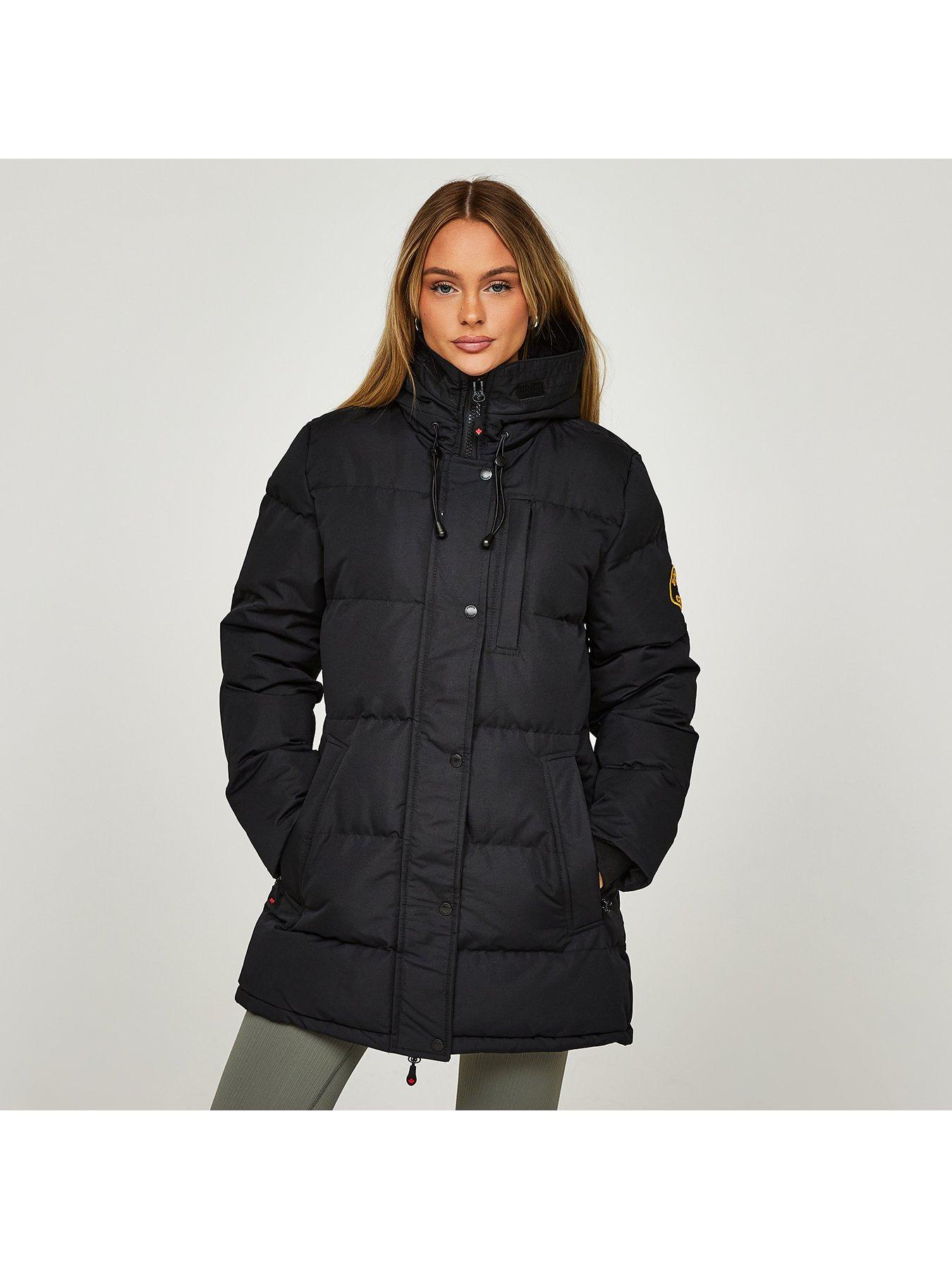 Zavetti Canada Goshawa Padded Parka Jacket-Black | Very.co.uk