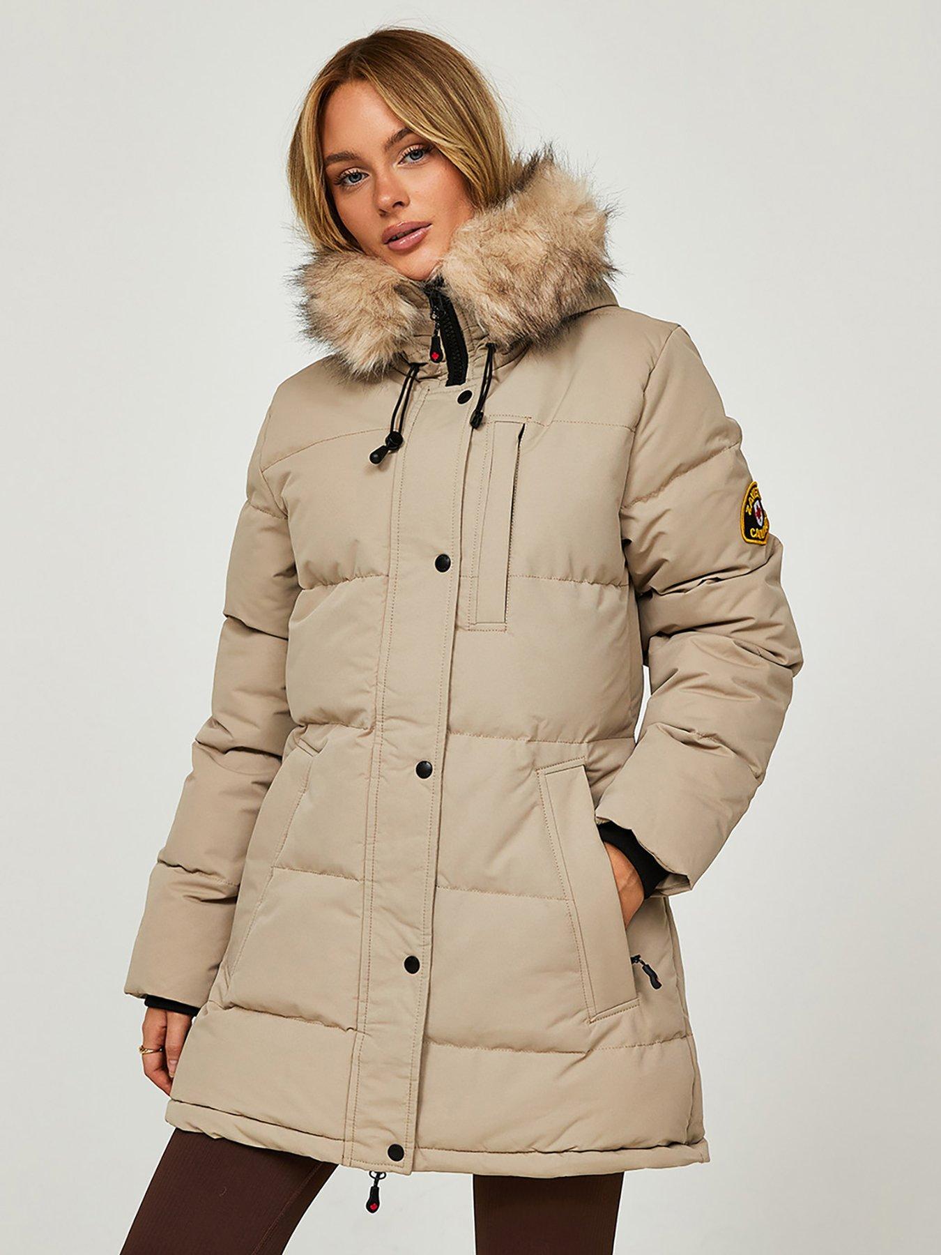 Zavetti Canada Oshawa 2.0 Puffer Parka Jacket, Stone