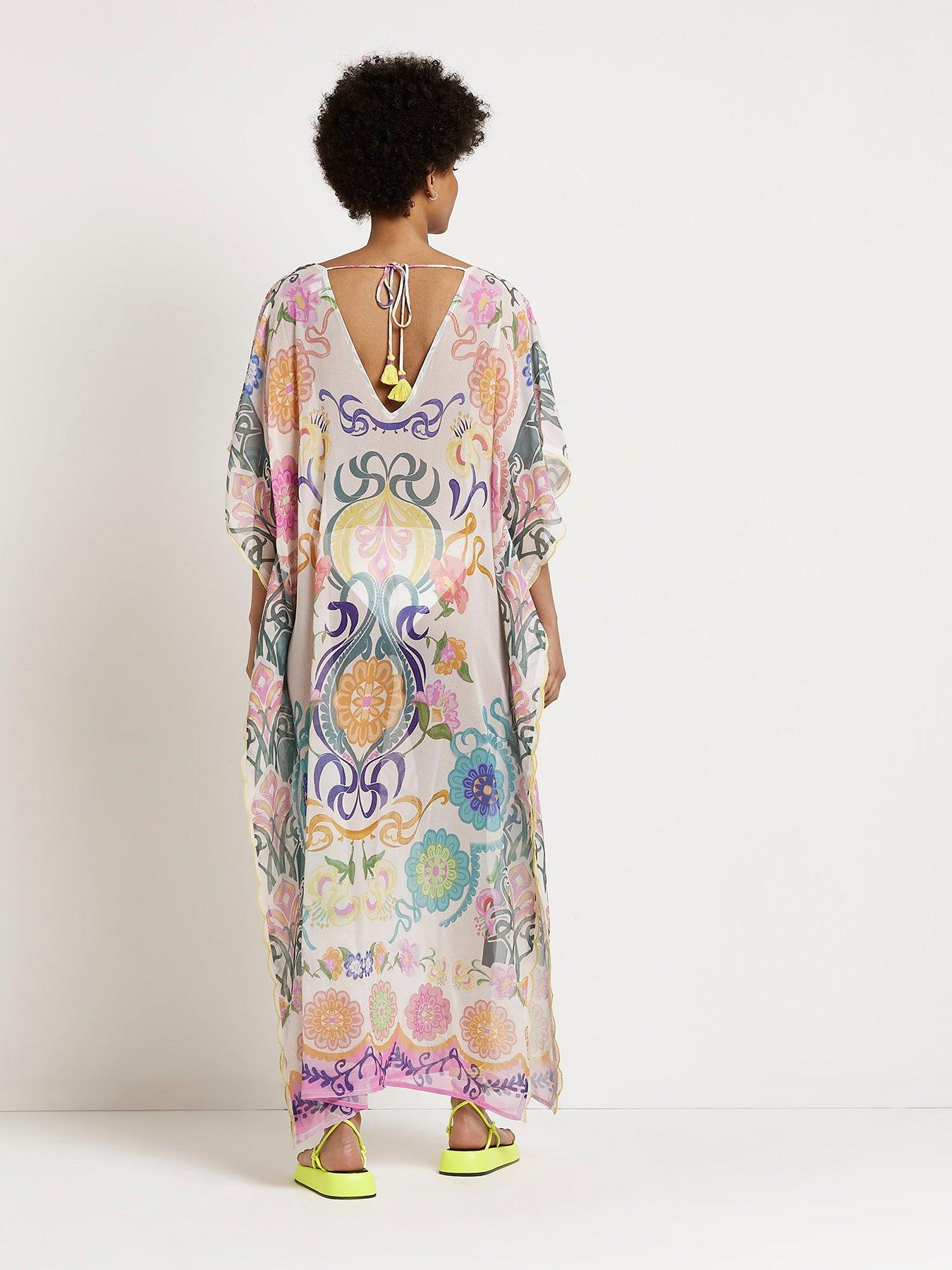 River Island Floral Maxi Beach Dress - Pink | very.co.uk