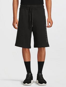versace jeans couture logo print jersey shorts - black