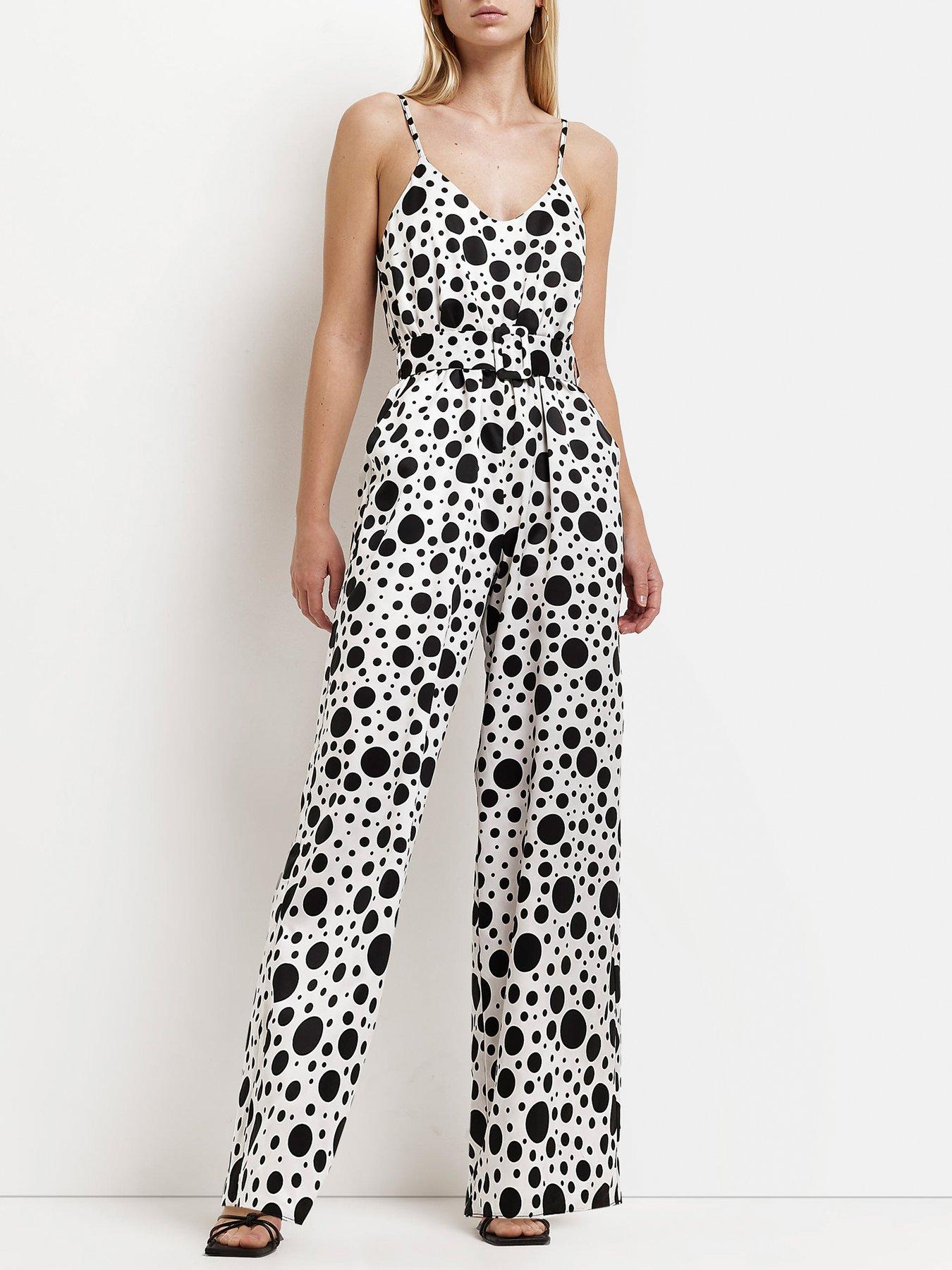 River island black store and white jumpsuit