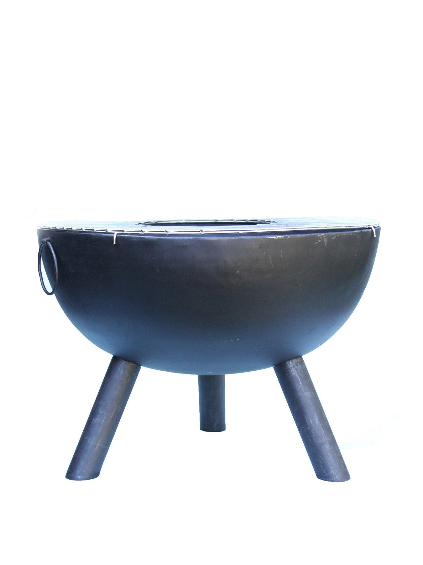 Product photograph of Gardeco Casa Black Steel Fire Bowl 70 Cm Dia Inc Quality Bbq Grill With Opening from very.co.uk