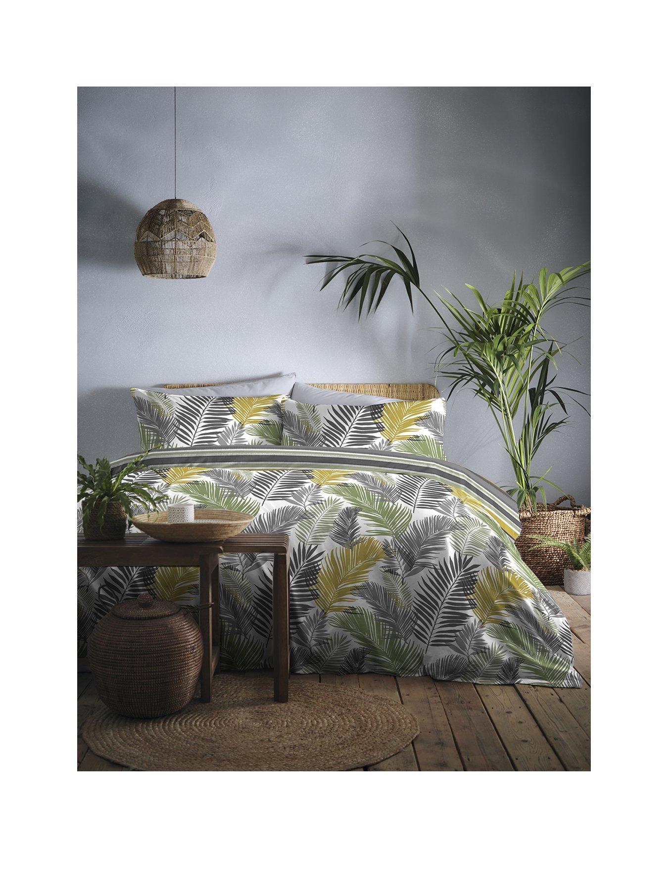 Product photograph of Fusion Tropical Duvet Cover Set - Ochre from very.co.uk