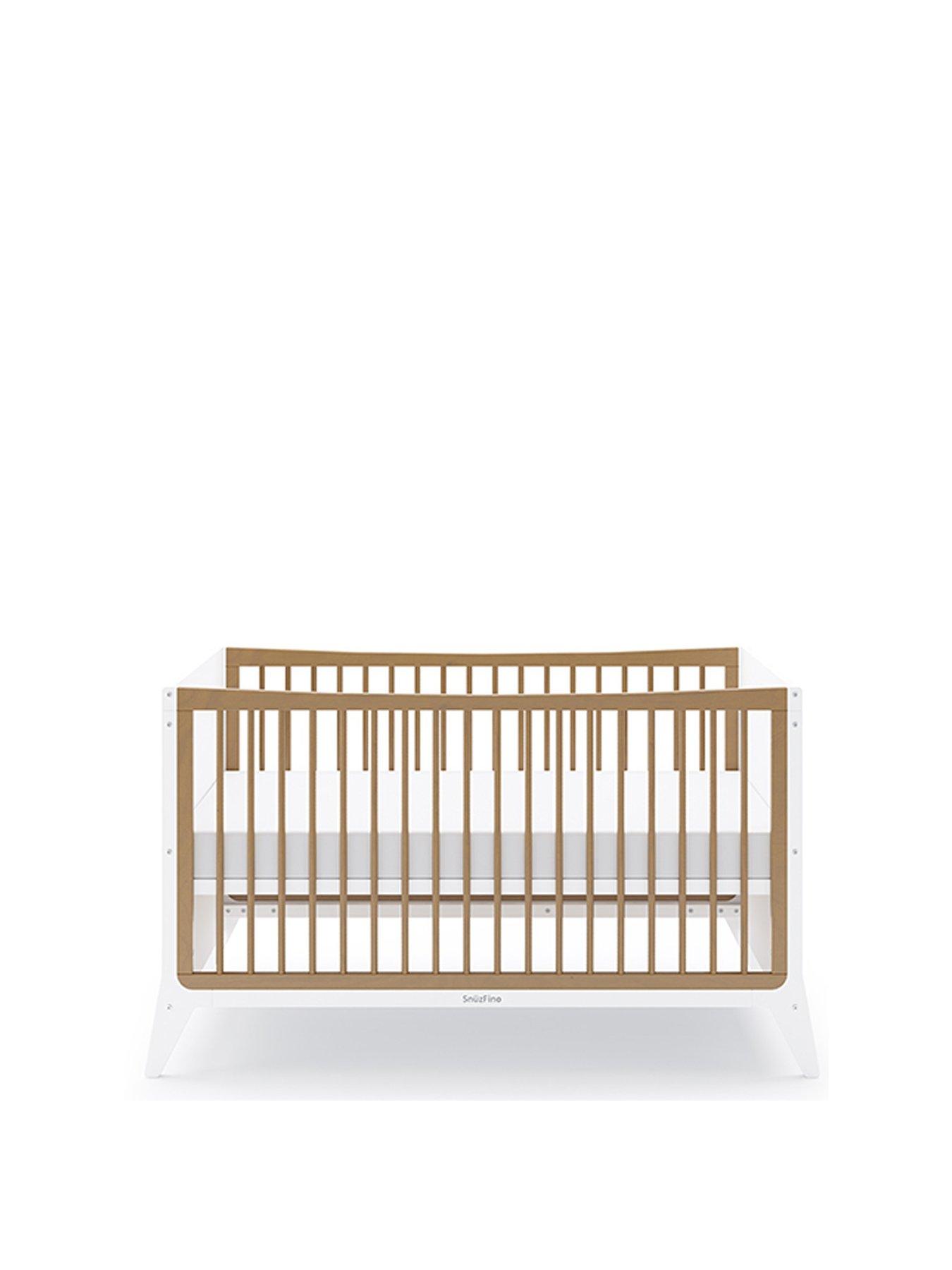 Product photograph of Snuz Fino Cot Bed - White Natural from very.co.uk