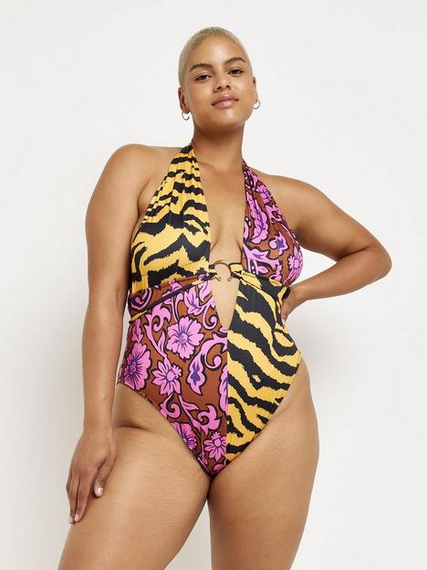 river-island-printed-halter-wrap-swimsuit-pink