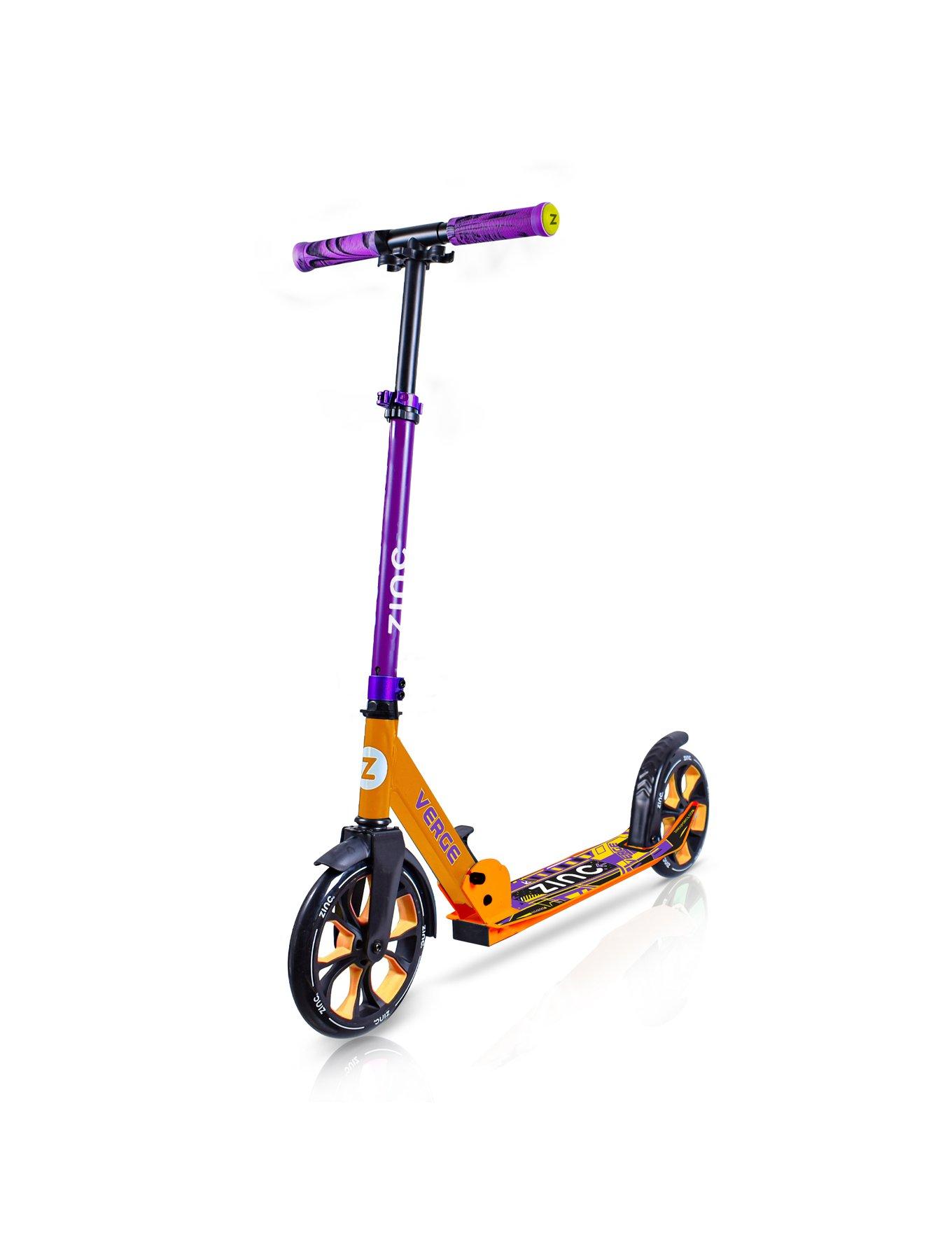 Zinc Big Wheeled Folding Verge Scooter (Orange  &  Purple)