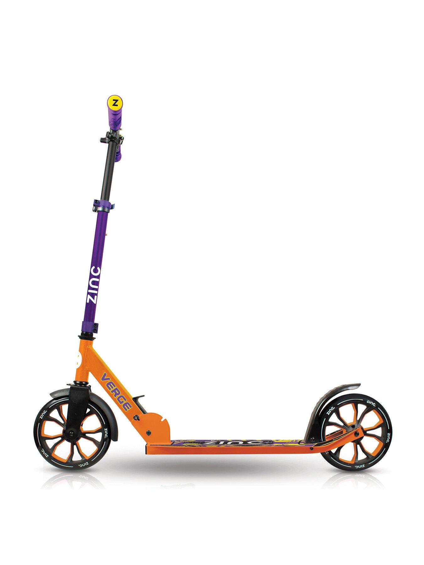 Zinc Zinc Big Wheeled Folding Verge Scooter (Orange & Purple) very.co.uk