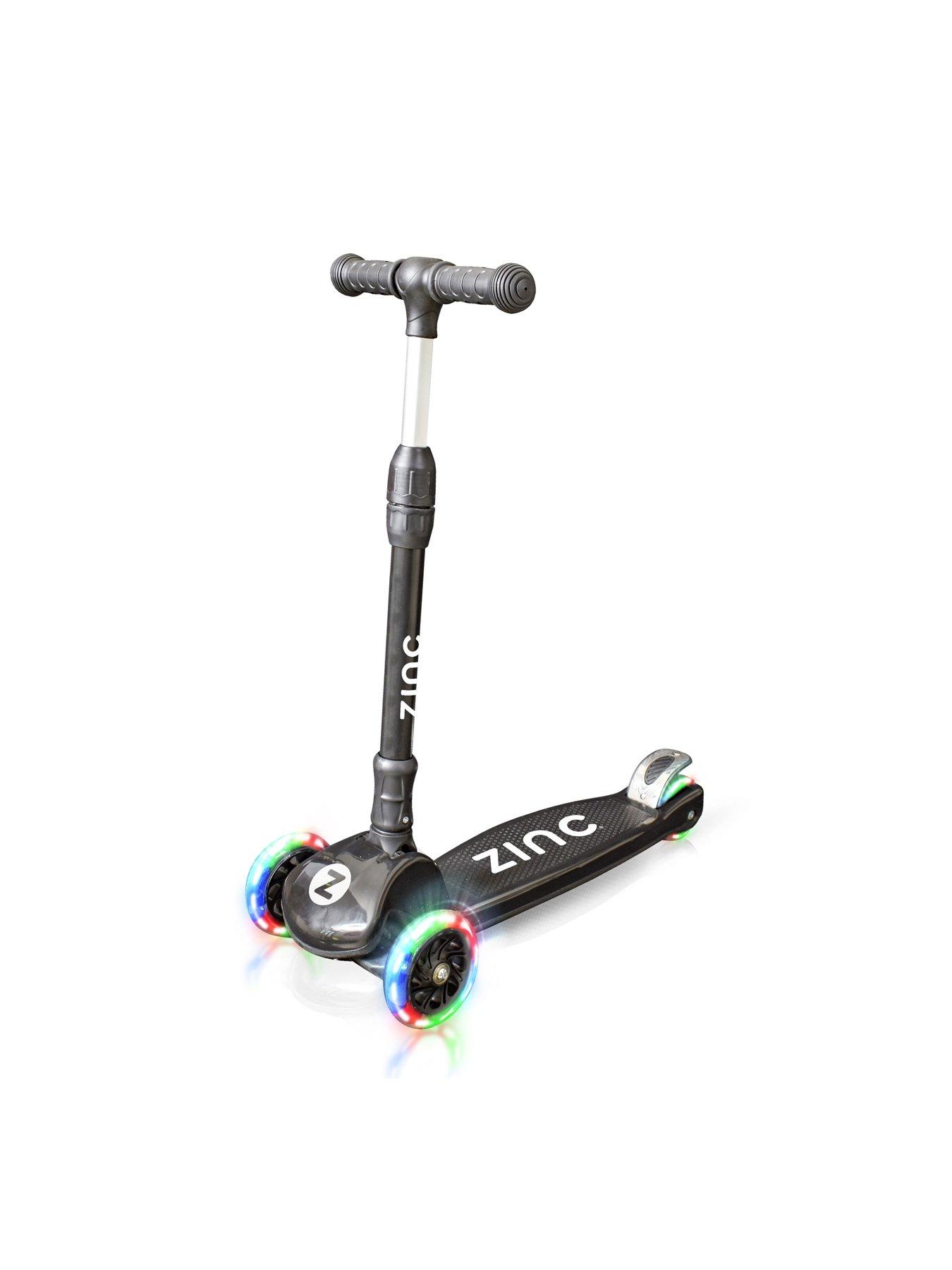 Image 1 of 4 of Zinc Three Wheeled Folding Light Up T-motion Scooter (Black)