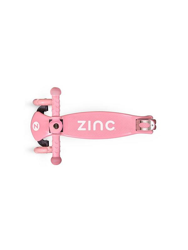 Image 3 of 4 of Zinc Three Wheeled Folding Light Up T-motion Scooter (Blush Pink)