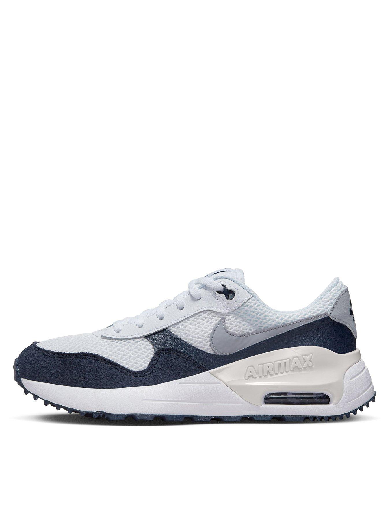 Nike Air Max Systm Junior Unisex Trainers - White/Blue | very.co.uk