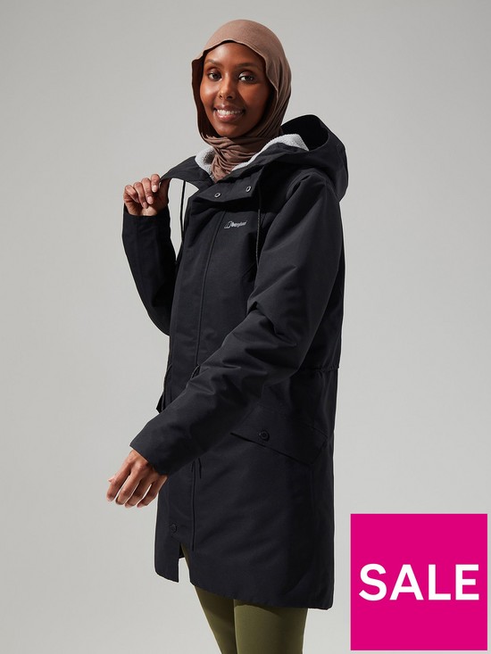 front image of berghaus-foxghyll-hooded-parka-blackgrey