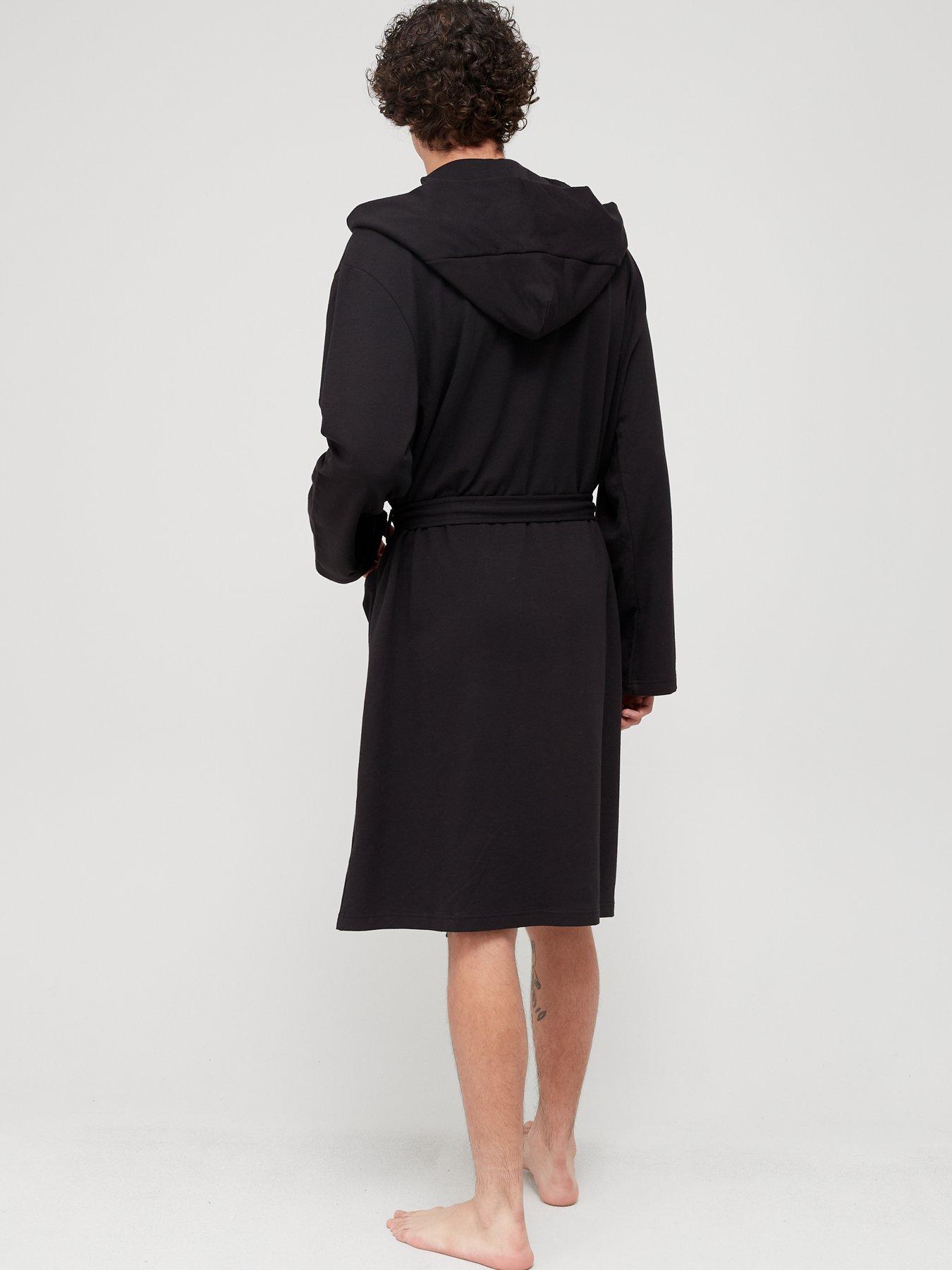 Calvin Klein Modern Cotton Lounge Dressing Gown Black very.co.uk