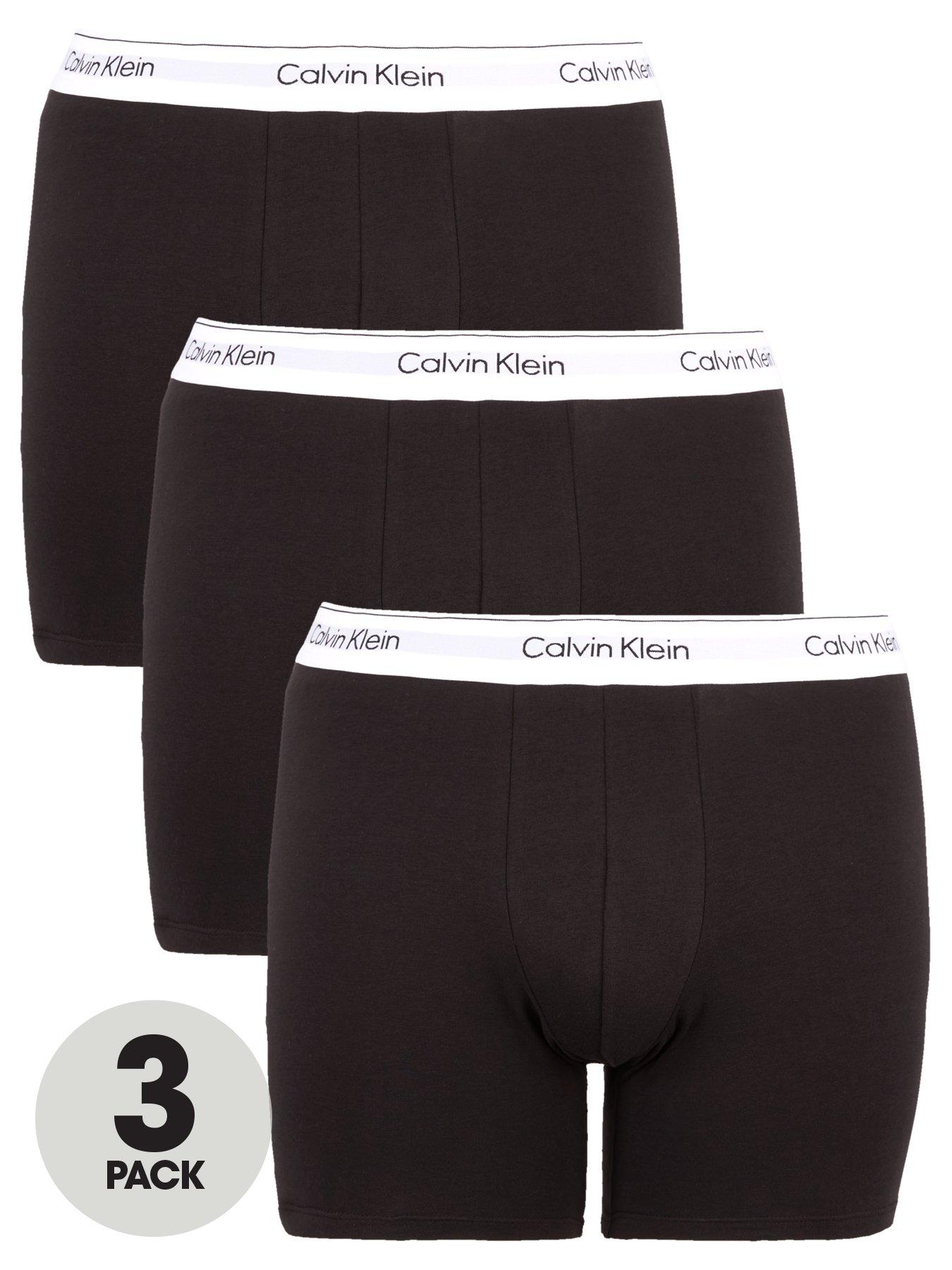 Calvin Klein Modern Cotton Stretch Plus Boxer Briefs (3 Pack) - Black