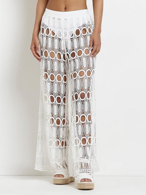 river-island-flare-lace-detail-trousers-white