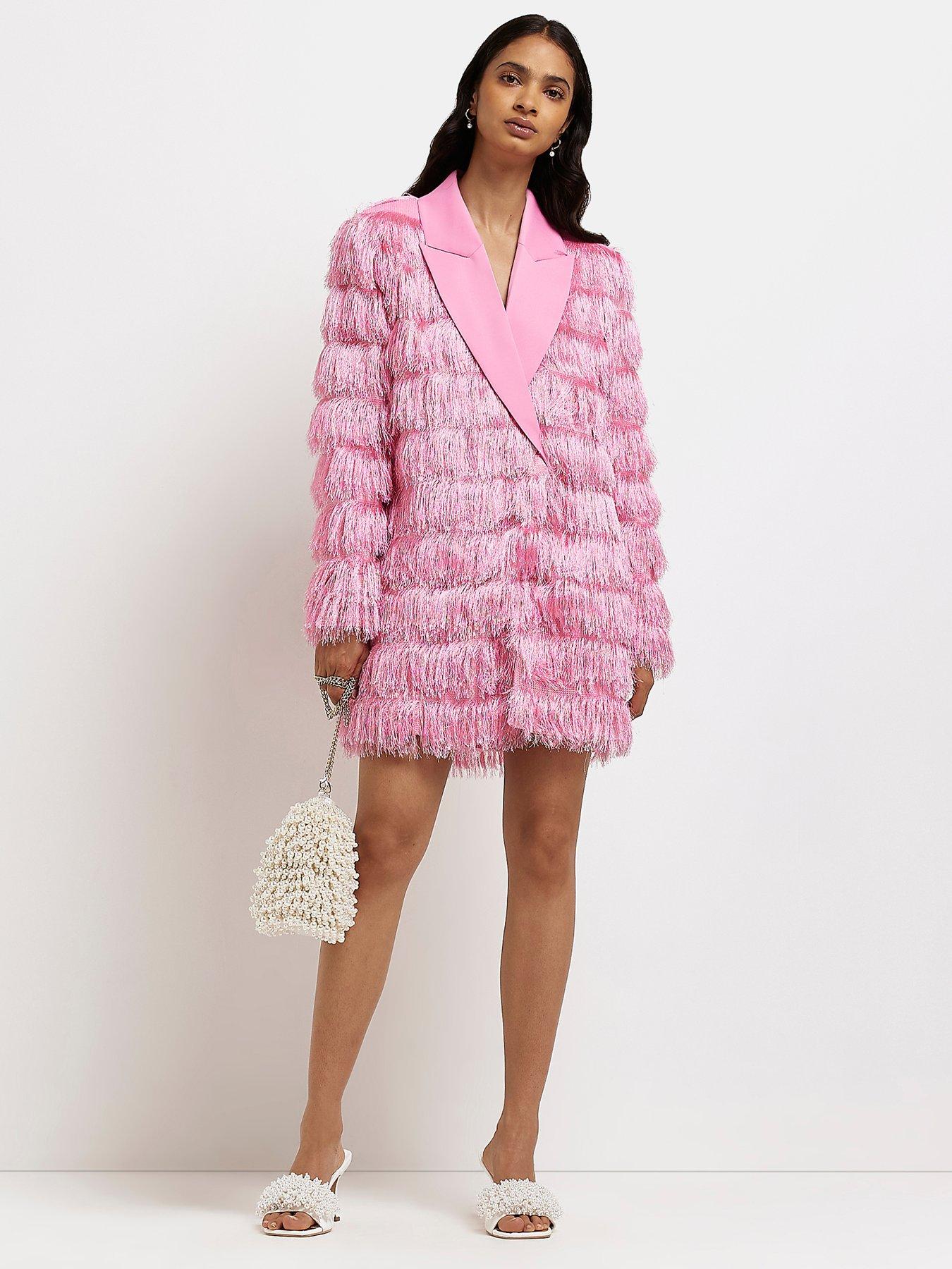 river island pink tweed jacket