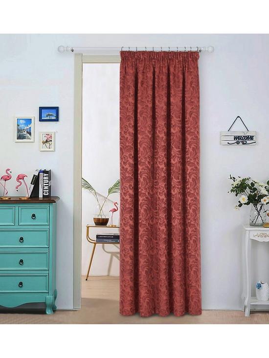 front image of buckingham-pencil-pleat-single-door-curtain
