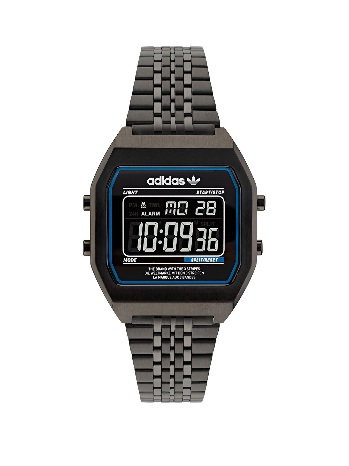 Product photograph of Adidas Digital Two Stainless Steel Unisex Watch from very.co.uk