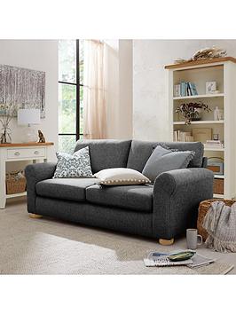 Product photograph of Very Home Bailey Fabric 3 Seater Sofa - Charcoal from very.co.uk