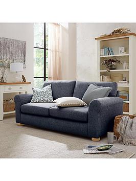 Product photograph of Very Home Bailey Fabric 4 Seater Sofa - Navy from very.co.uk