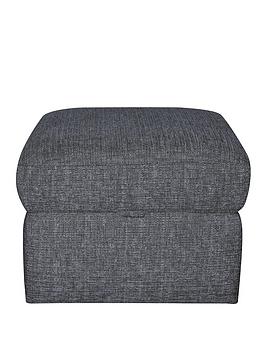 Product photograph of Very Home Bailey Fabric Footstool - Navy - Fsc Reg Certified from very.co.uk