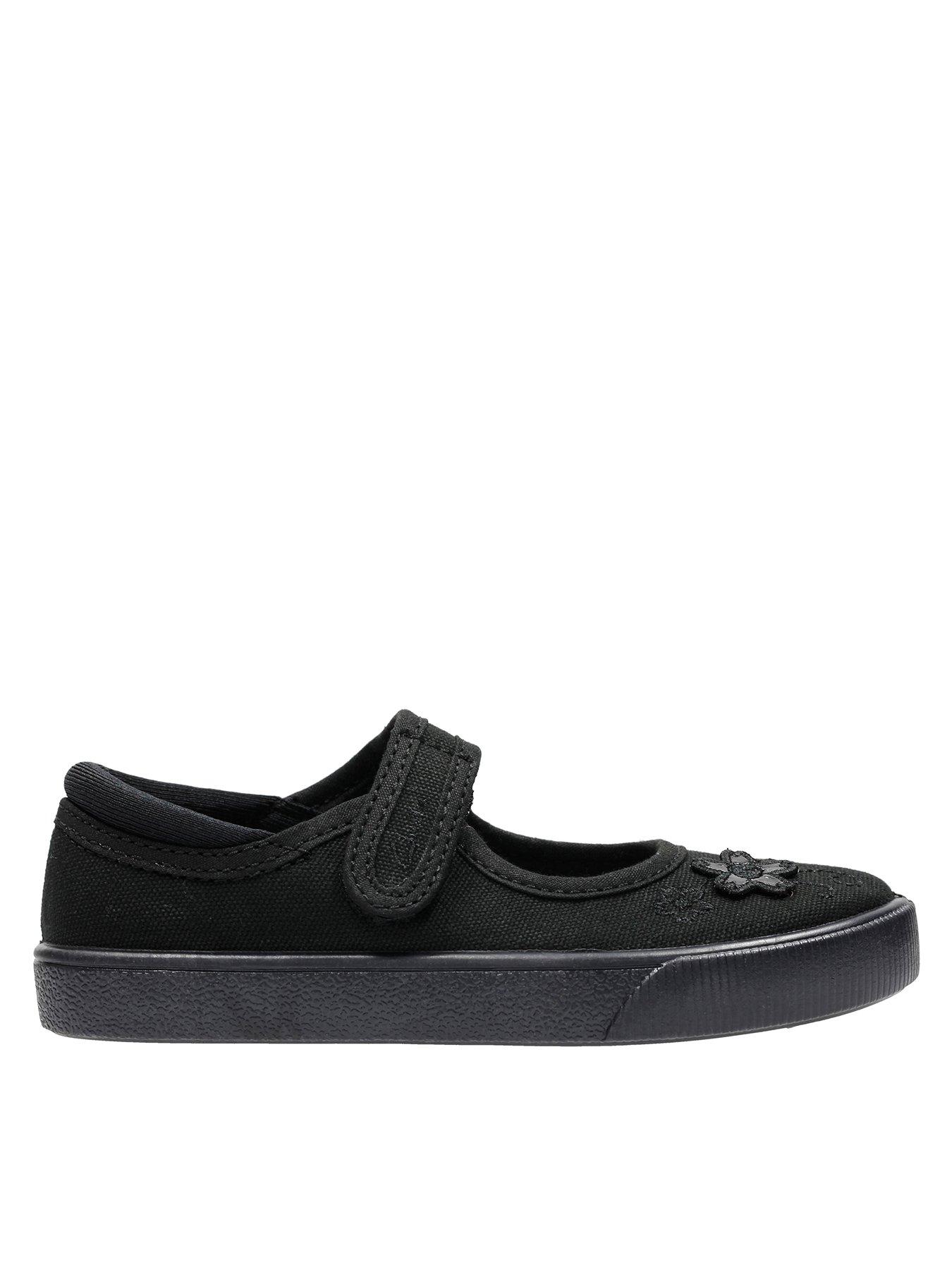 Clarks Kids Hopper Go Canvas Mary Jane Plimsoll - Black