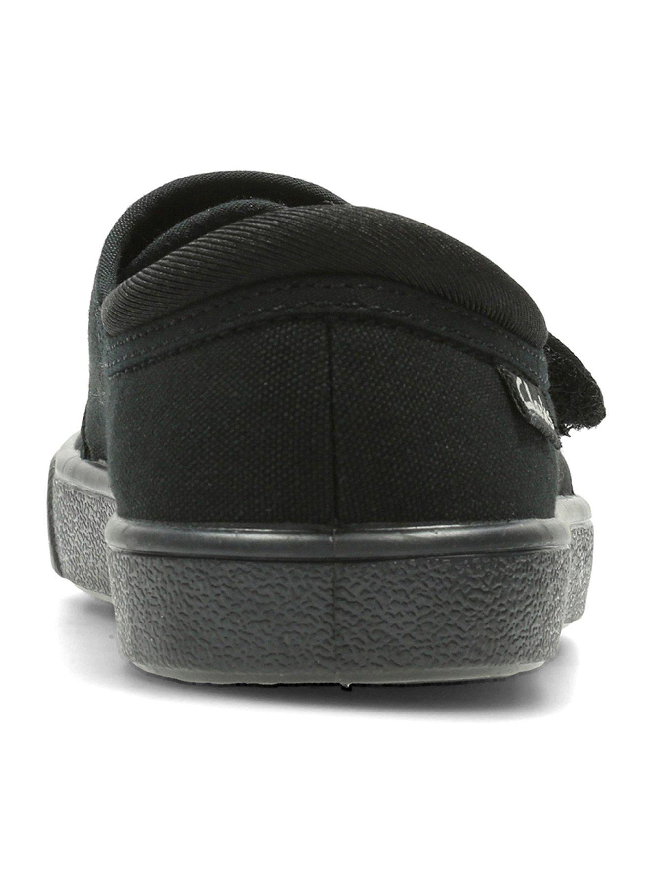 Image 2 of 6 of Clarks Kids Hopper Run Canvas Strap Plimsoll - Black
