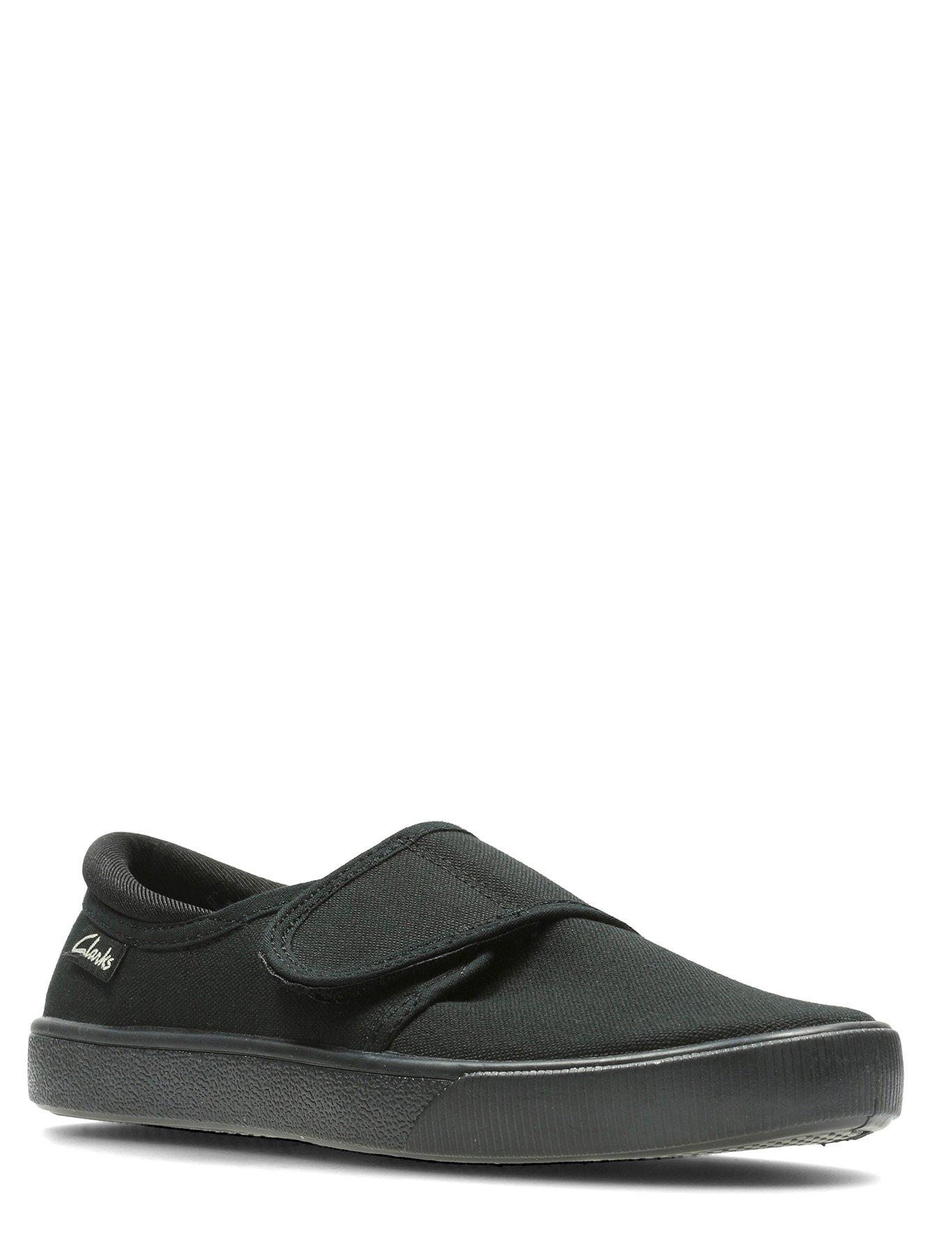 Image 3 of 6 of Clarks Kids Hopper Run Canvas Strap Plimsoll - Black