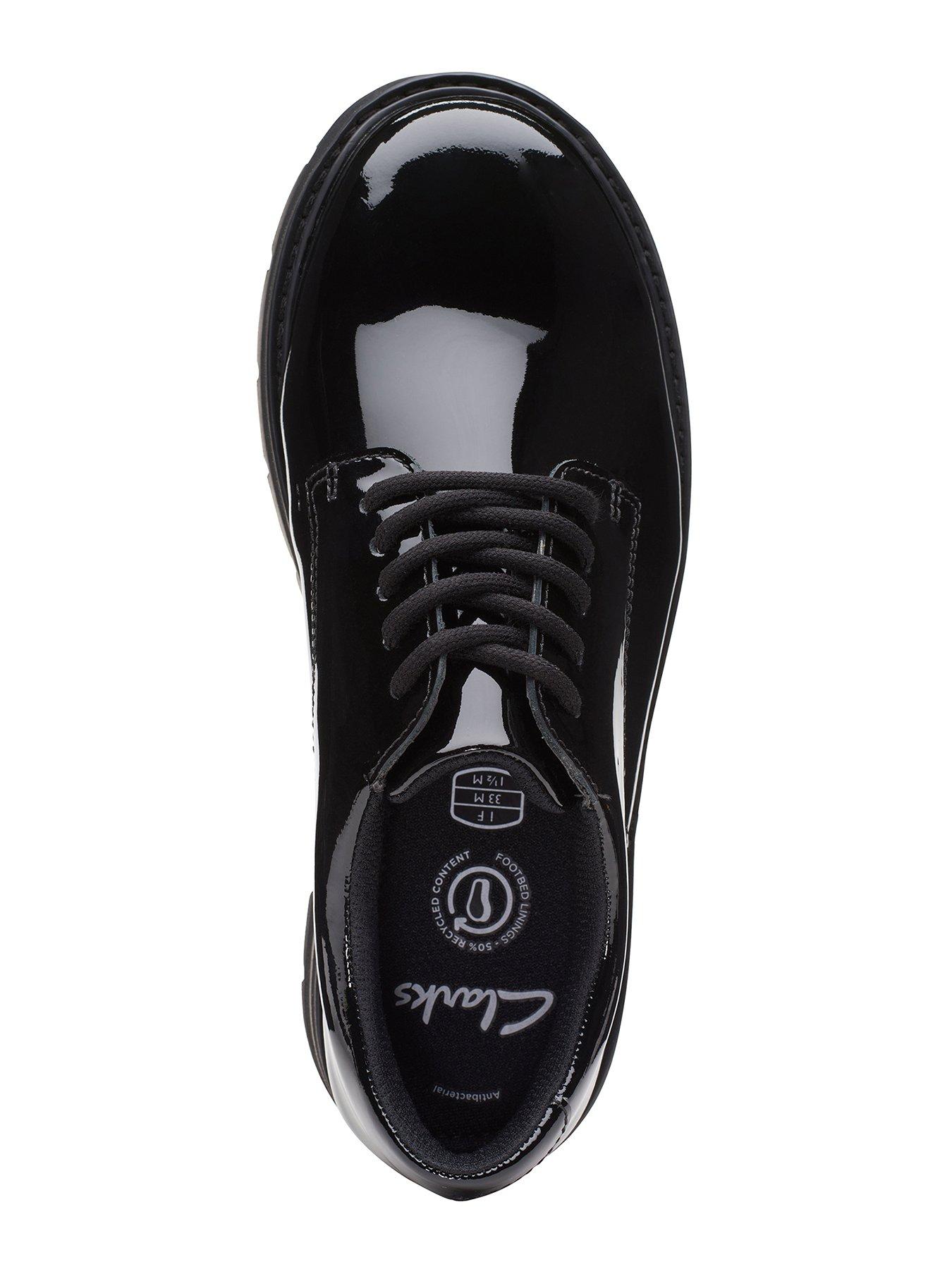 Kid Prague Lace Chunky Lace Up School Shoe Black