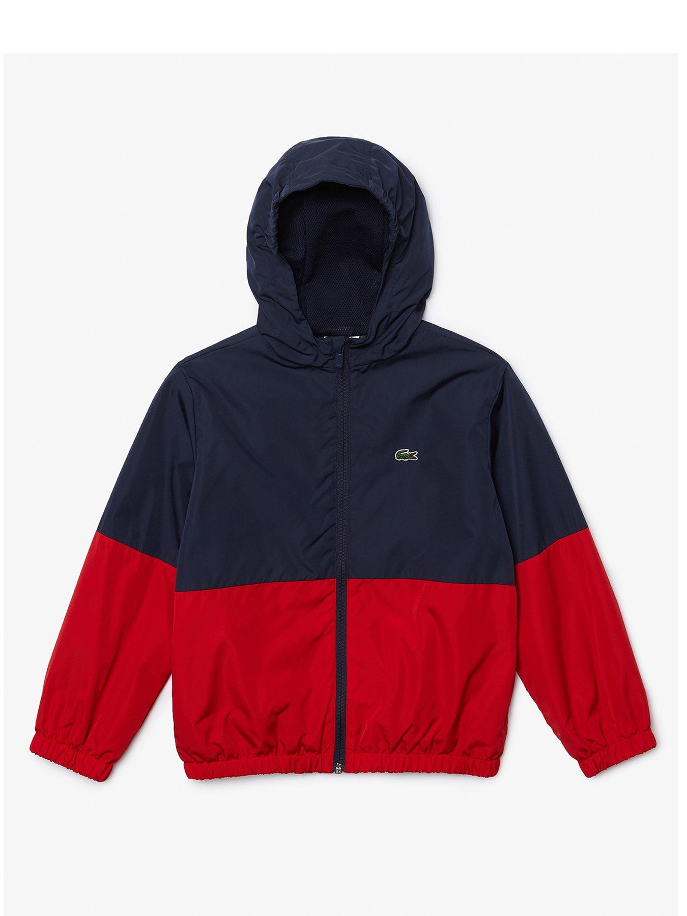 Lacoste Boys Colour Block Jacket - Navy/Red, Navy/Red, Size Age: 10 Years|age: 10 YEARS