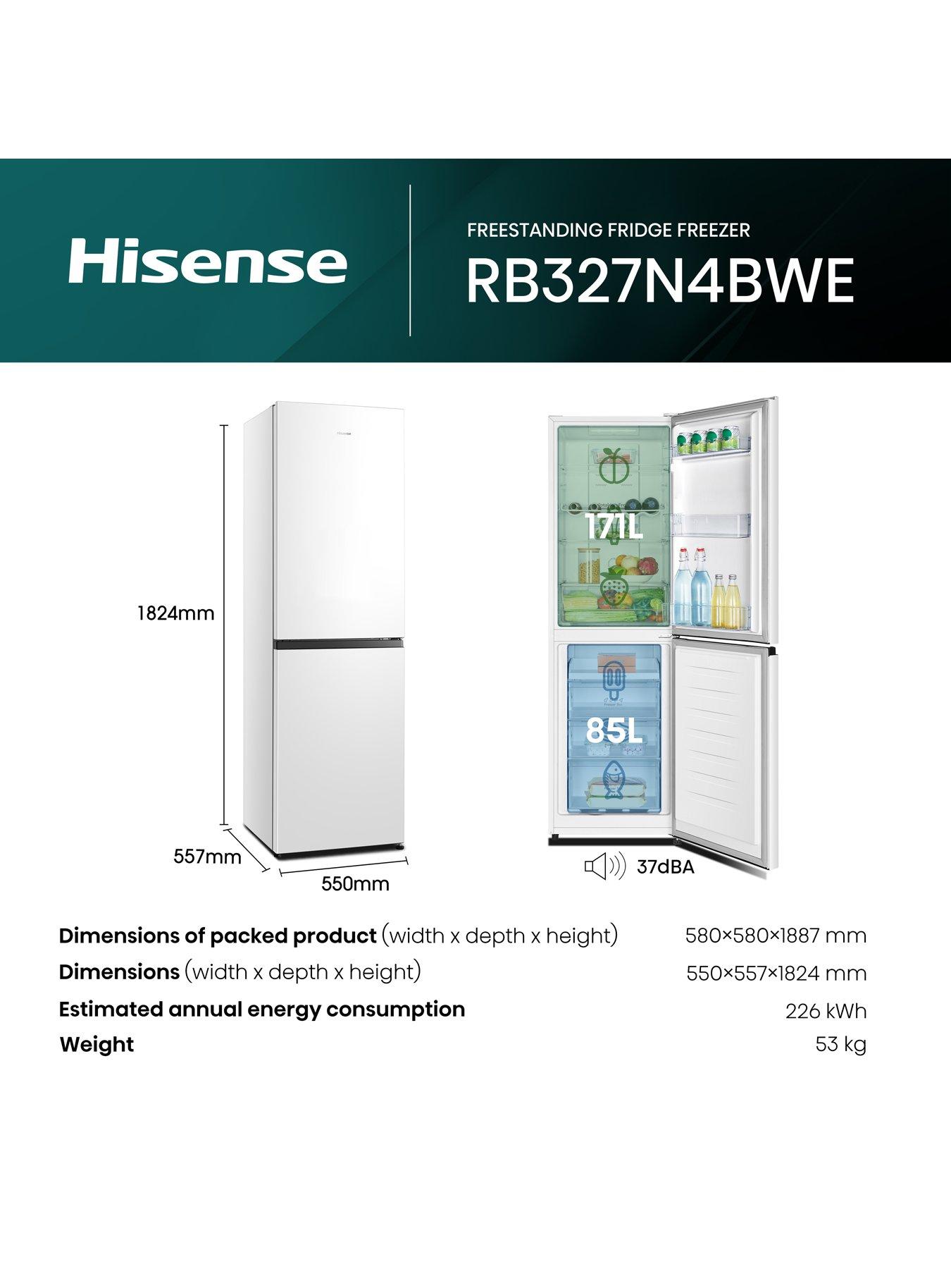Image 6 of 7 of Hisense RB327N4BWE 55cm Wide Total No Frost Freestanding Fridge Freezer - White