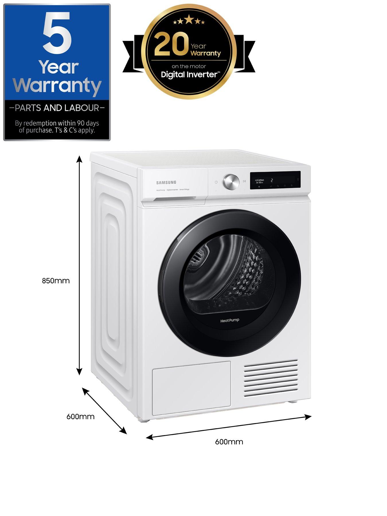 Image 7 of 8 of Samsung Series 5+ AI Energy DV90BB5245AW/S1 OptimalDry&trade; Heat Pump Tumble Dryer - 9kg Load A+++ Rated - White