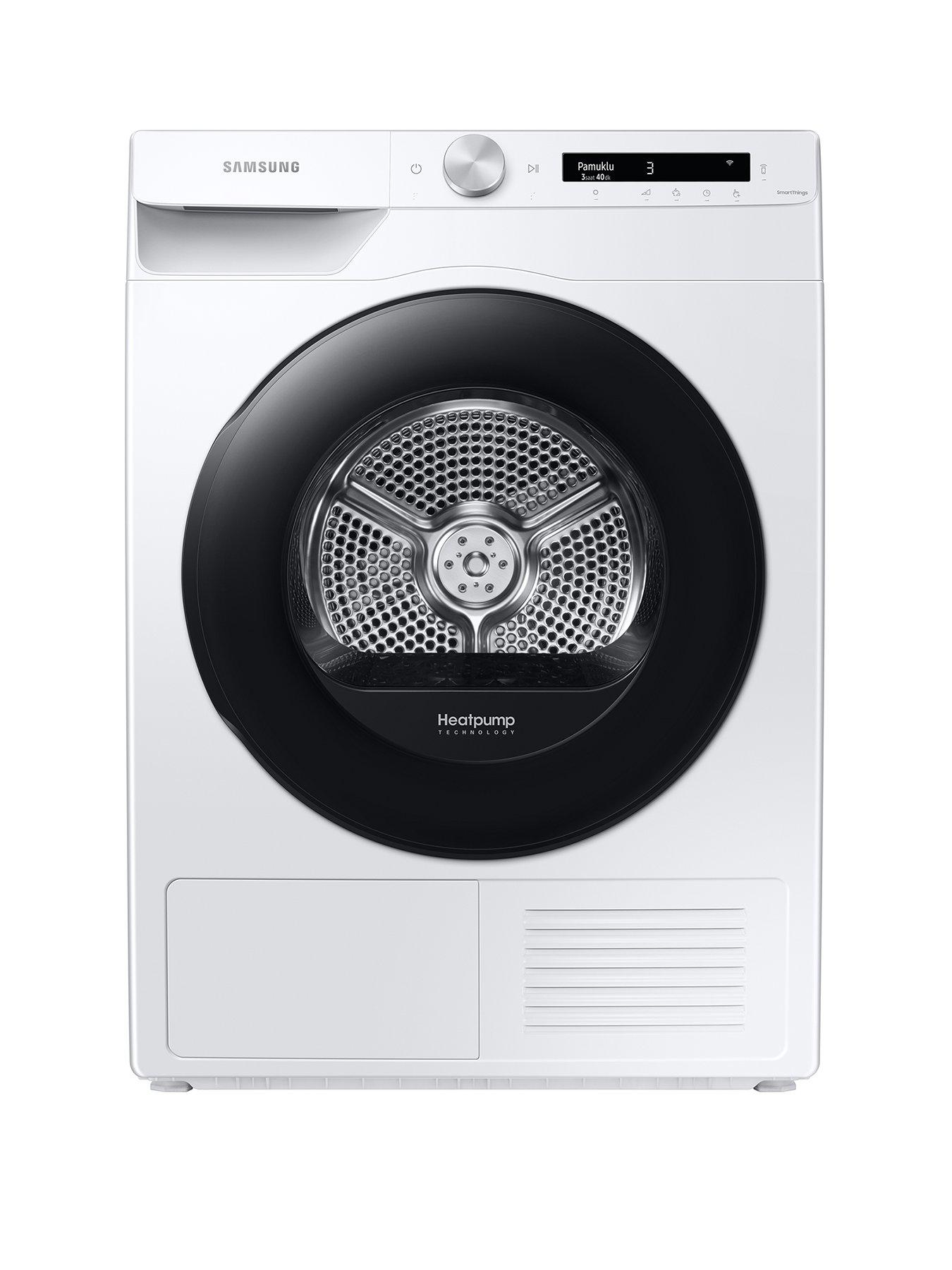 Product photograph of Samsung Series 5 Dv90t5240aw S1 With Optimaldry Trade Heat Pump Tumble Dryer - 9kg Load A Rated - White from very.co.uk