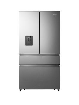 Product photograph of Hisense Rf749n4wif 90cm Wide Pureflat French Door Fridge Freezer - Premium Stainless Steel from very.co.uk