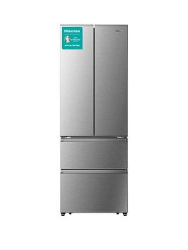 Product photograph of Hisense Rf632n4bcf 70cm Wide French Door Fridge Freezer - Stainless Steel from very.co.uk