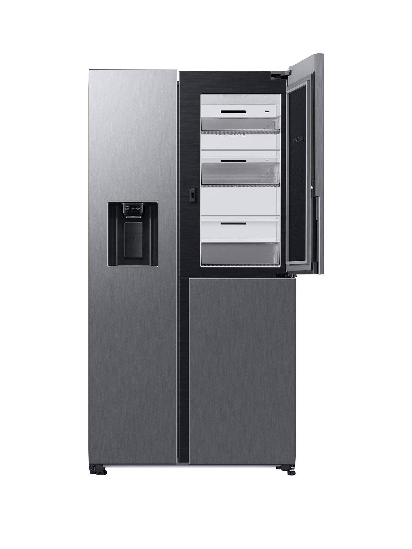 Product photograph of Samsung Series 9 Rh68b8830s9 Eu American Fridge Freezer With Food Showcase Door - F Rated Ndash Matte Stainless from very.co.uk