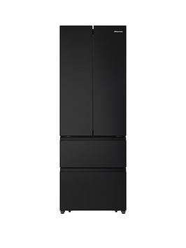 Product photograph of Hisense Rf632n4bbf 70cm Wide French Door Fridge Freezer - Black from very.co.uk