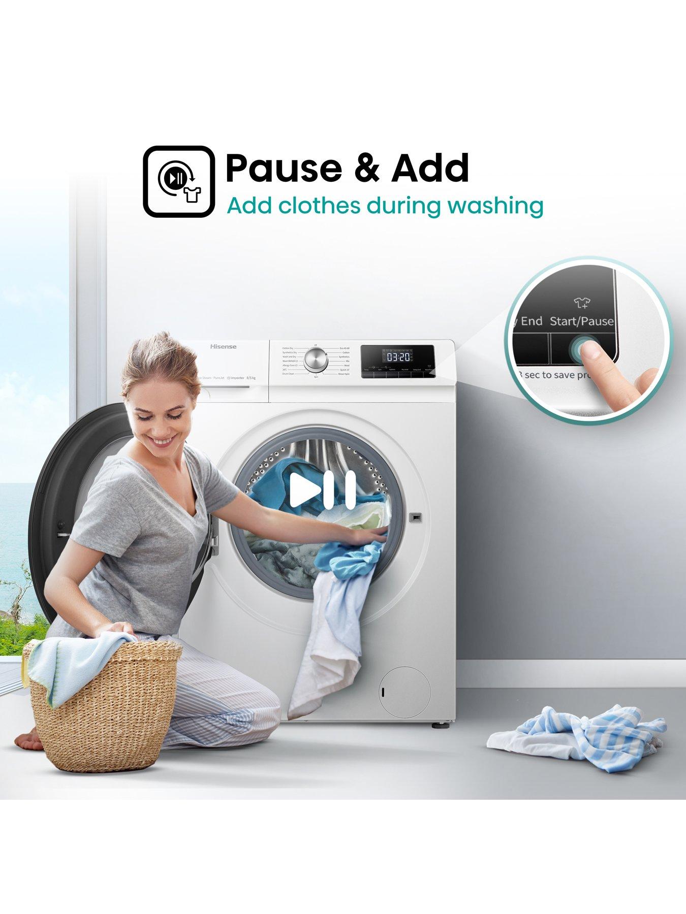 Image 5 of 7 of Hisense 3 Series WDQA8014EVJM 8kg Wash, 5kg Dry, 1400 Spin&nbsp;Washer Dryer - White
