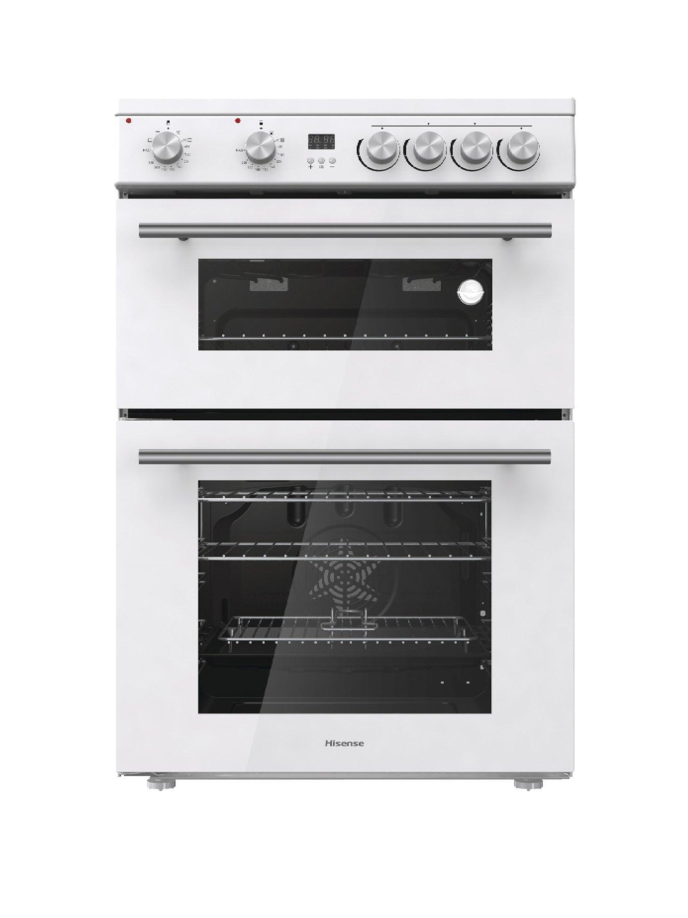 Hisense HDE3211BWUK Double Oven Electric Cooker with Ceramic Hob - White