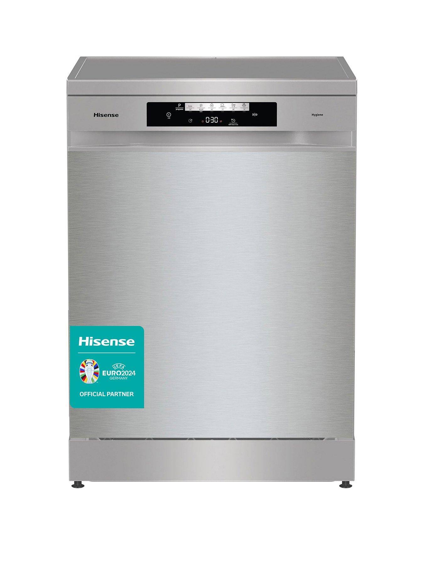 Product photograph of Hisense Hs643d60xuk 16-place Freestanding Dishwasher With Cutlery Tray - Stainless Steel from very.co.uk