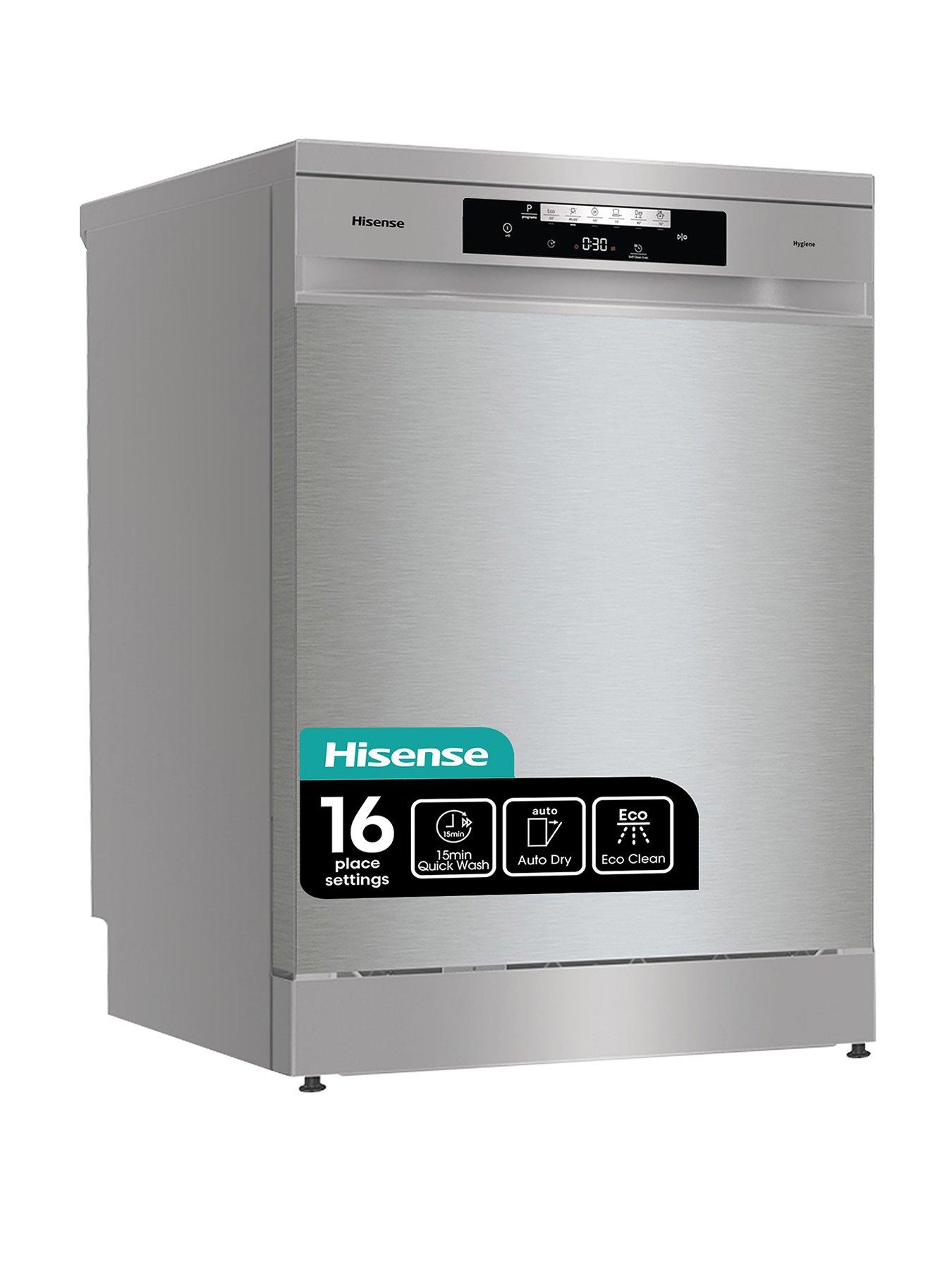 undefined HS643D60XUK 16-Place Freestanding Dishwasher with Cutlery Tray - Stainless Steel