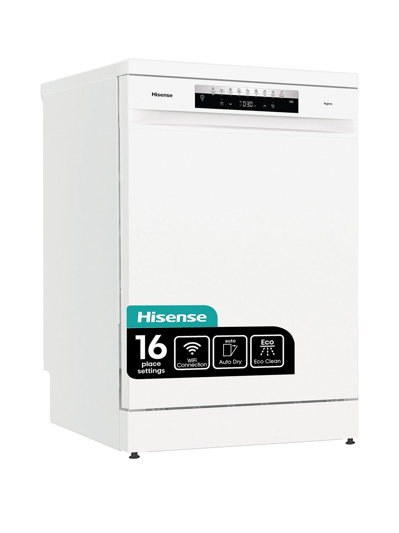 Hisense HS673C60WUK 16-Place Freestanding Dishwasher with Invertor Motor - White