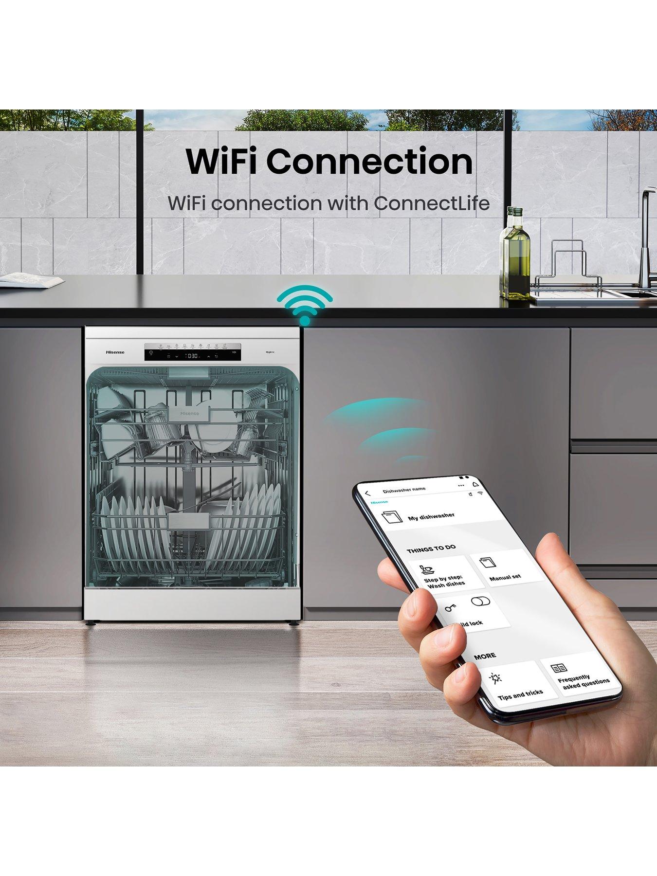 Image 4 of 8 of Hisense HS673C60WUK 16-Place Freestanding Dishwasher with Invertor Motor&nbsp;- White