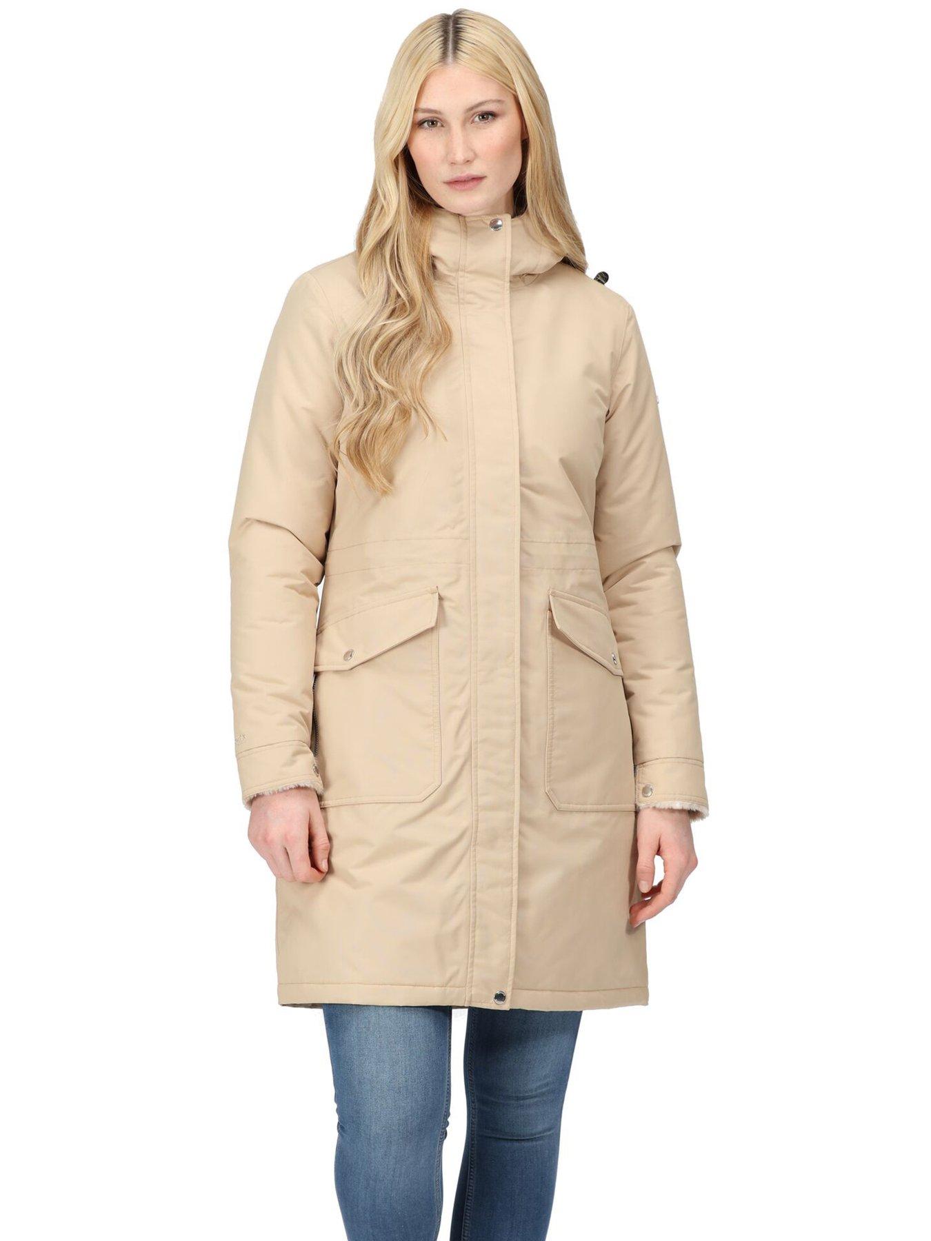 beige waterproof jacket womens