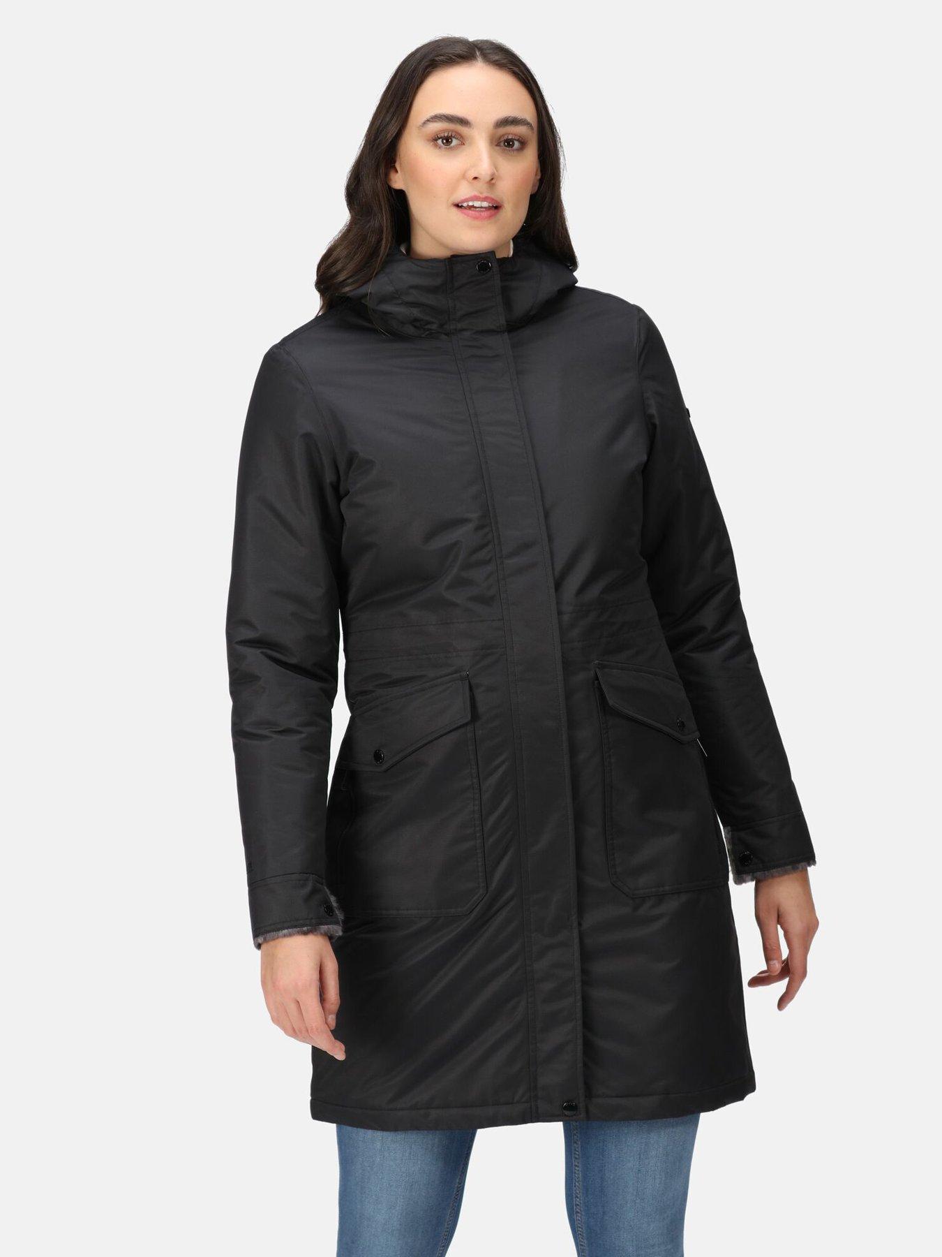 regatta black bernadine insulated coat