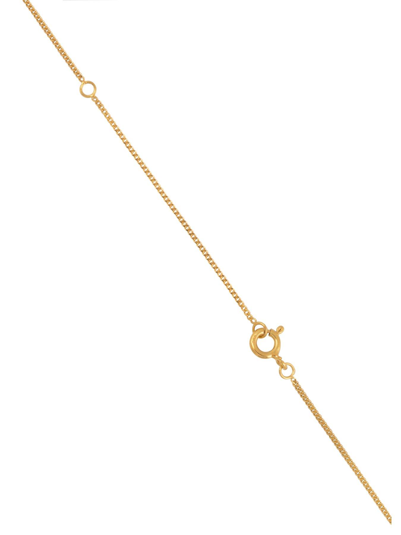 Image 4 of 5 of The Love Collection 18ct Gold Plated Sterling Silver Hand-Engraved Heart Locket, 18" Adjustable Curb Chain