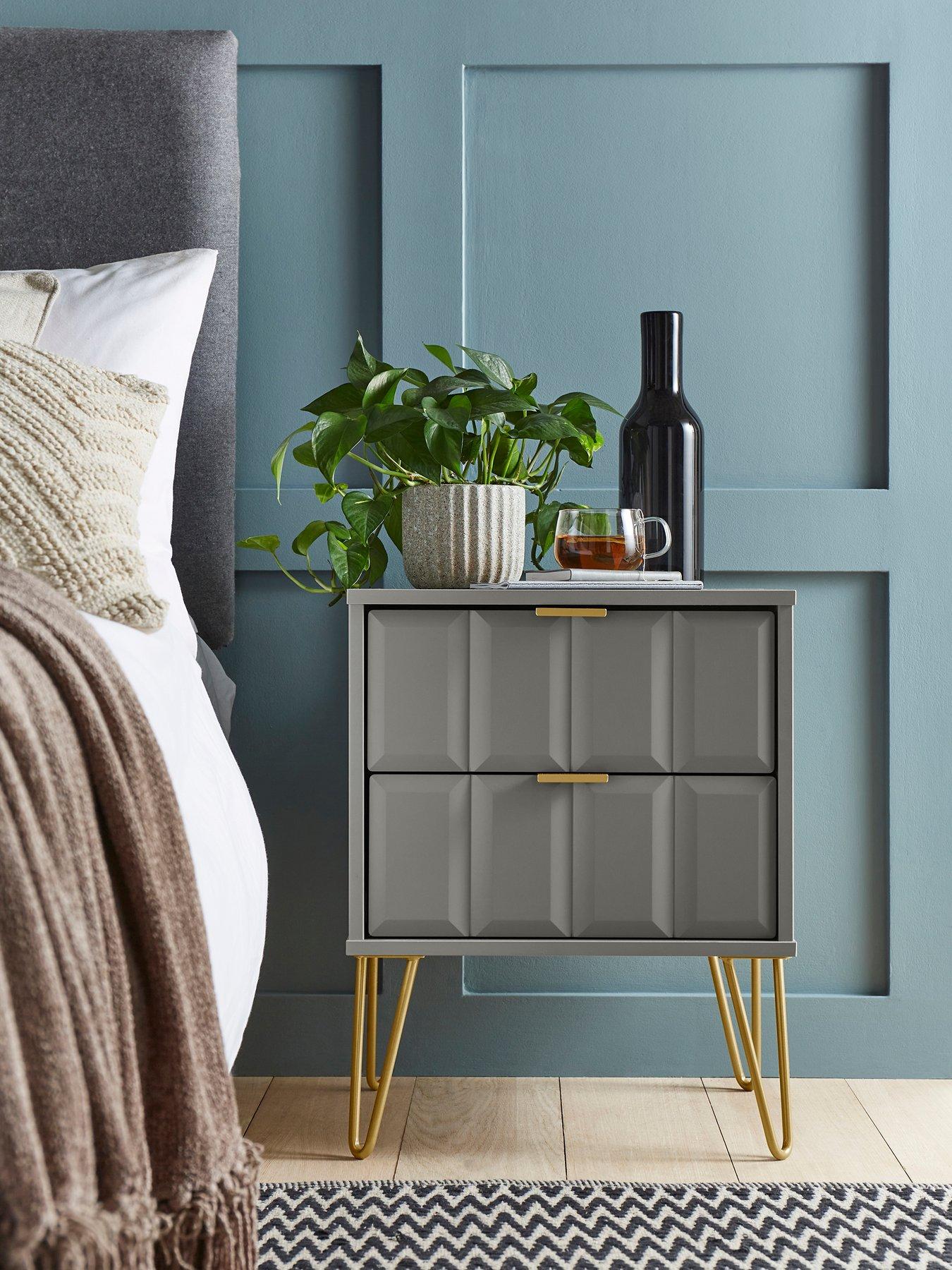 SWIFT Cube Ready Assembled 2 Drawer Bedside Chest - FSC® Certified