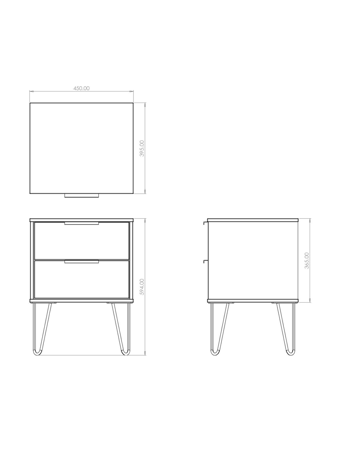 Image 7 of 7 of SWIFT Cube Ready Assembled 2 Drawer Bedside Chest&nbsp;- FSC&reg; Certified
